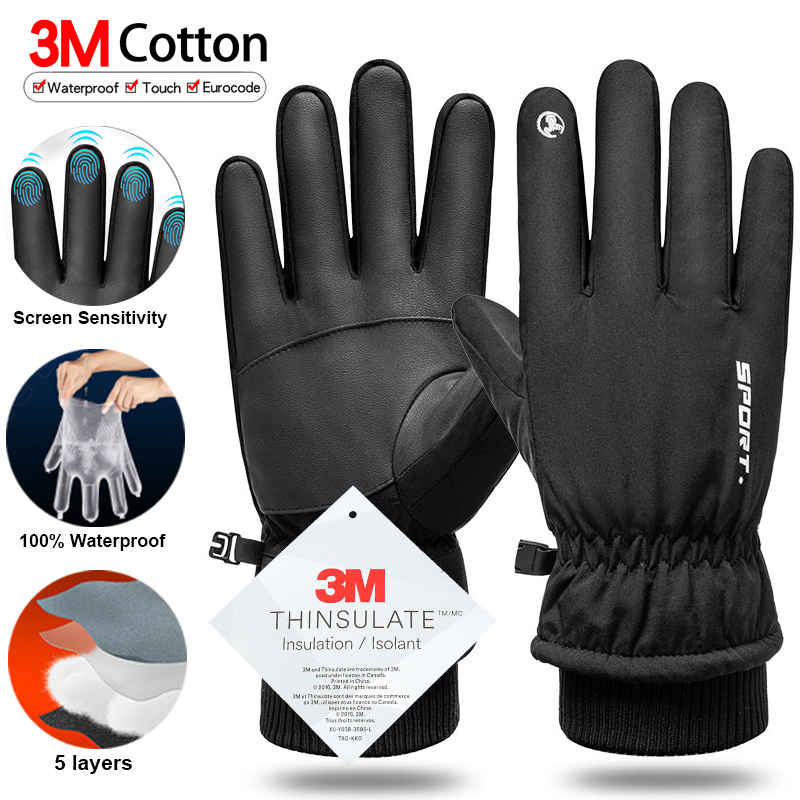 Ski Glove Waterproof - Termiczne zimowe rękawiczki rowerowe narciarskie Outdoor