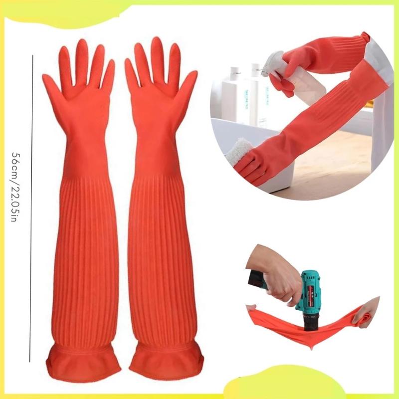 Dish Glove Rubber - Bardzo długie gumowe rękawice do czyszczenia
